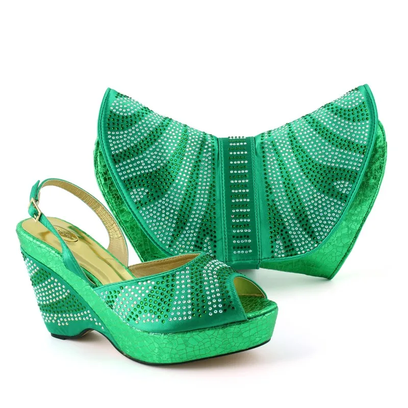 3 Inch Heels Rhinestones Shoes Lemon Green Shoes And Bag Set For Women 3 Inch Heels Rhinestones Shoes Lemon Green Shoes And Bag Set For Women