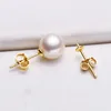6-8mm pearl bowl pin 925 sterling silver ear pin accessories DIY ear nail accessories