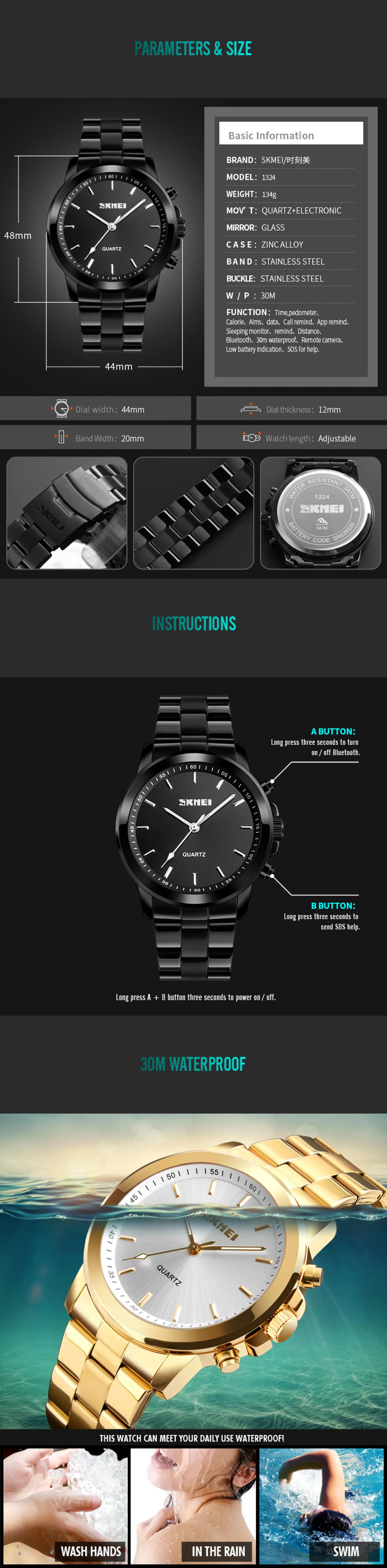 mens stainless steel smartwatch