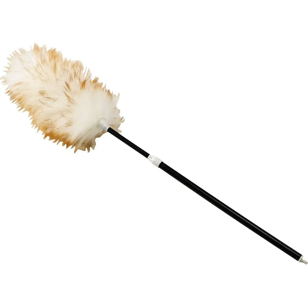 42 Inches Lambswool Duster Telescoping Plastic Handle Real Sheepskin Wool Cleaning Dusters