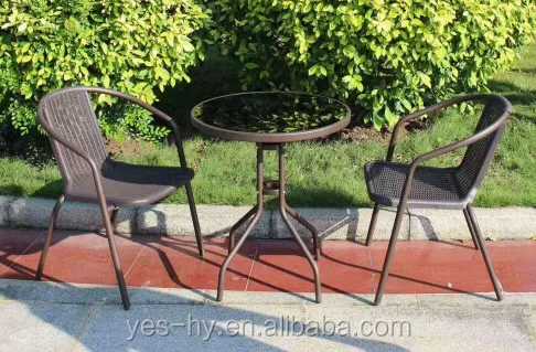 Cheap Garden Furniture Rattan Table And Chair Outdoor Folding Leisure