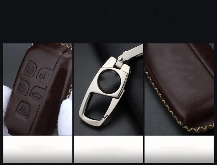 Hot sale 2 color handmade genuine leather car key cover key bag for land Rove