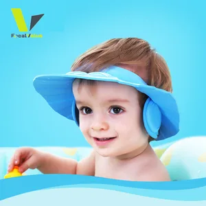 Image of Baby Shower Caps Shampoo EVA Cap Wash Hair Kids Bath Visor Hats Adjustable Waterproof Ear Protection Eye Children Hats Infant