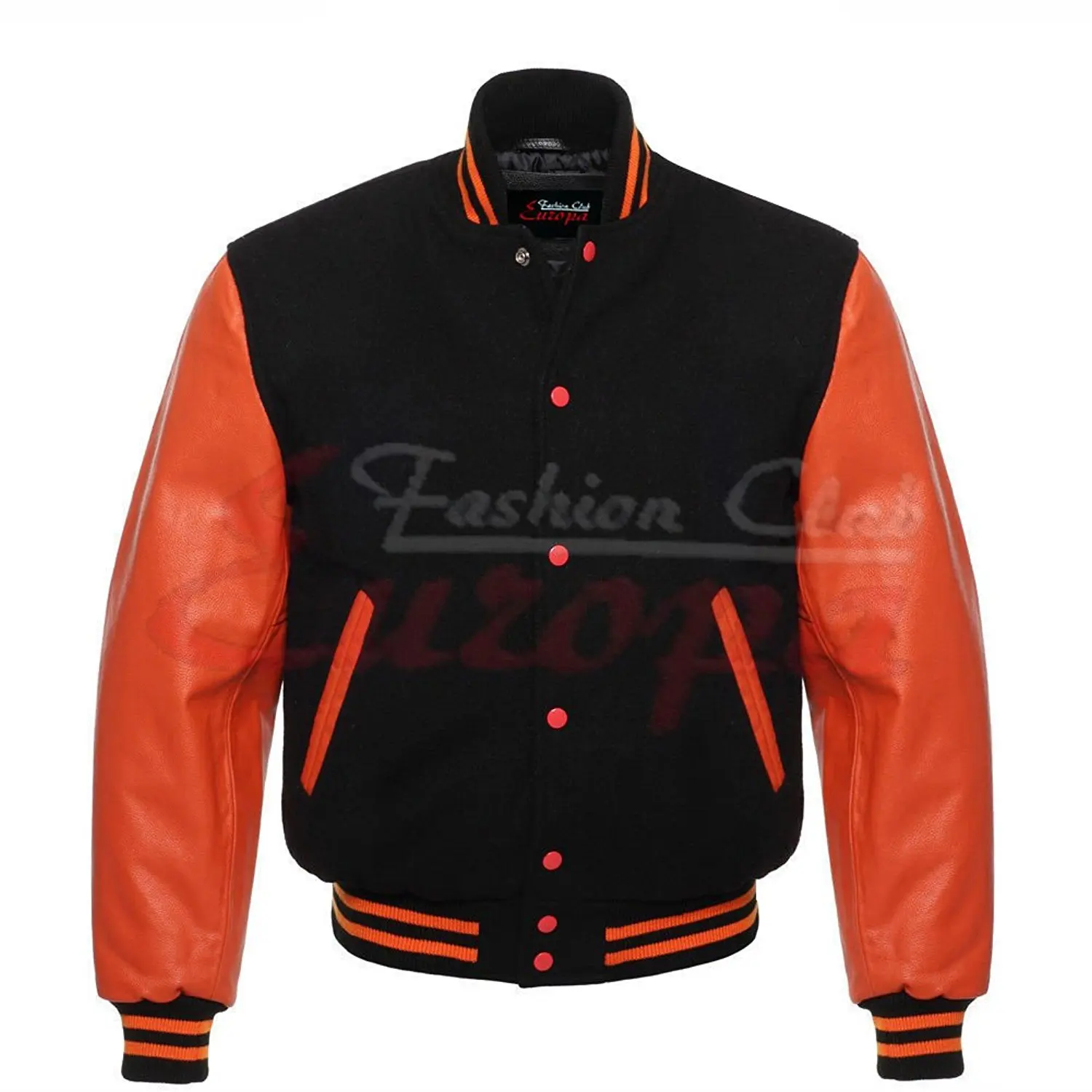 black varsity jacket leather sleeves