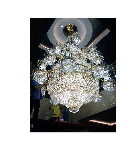Modern large pendant light crystal church chandelier