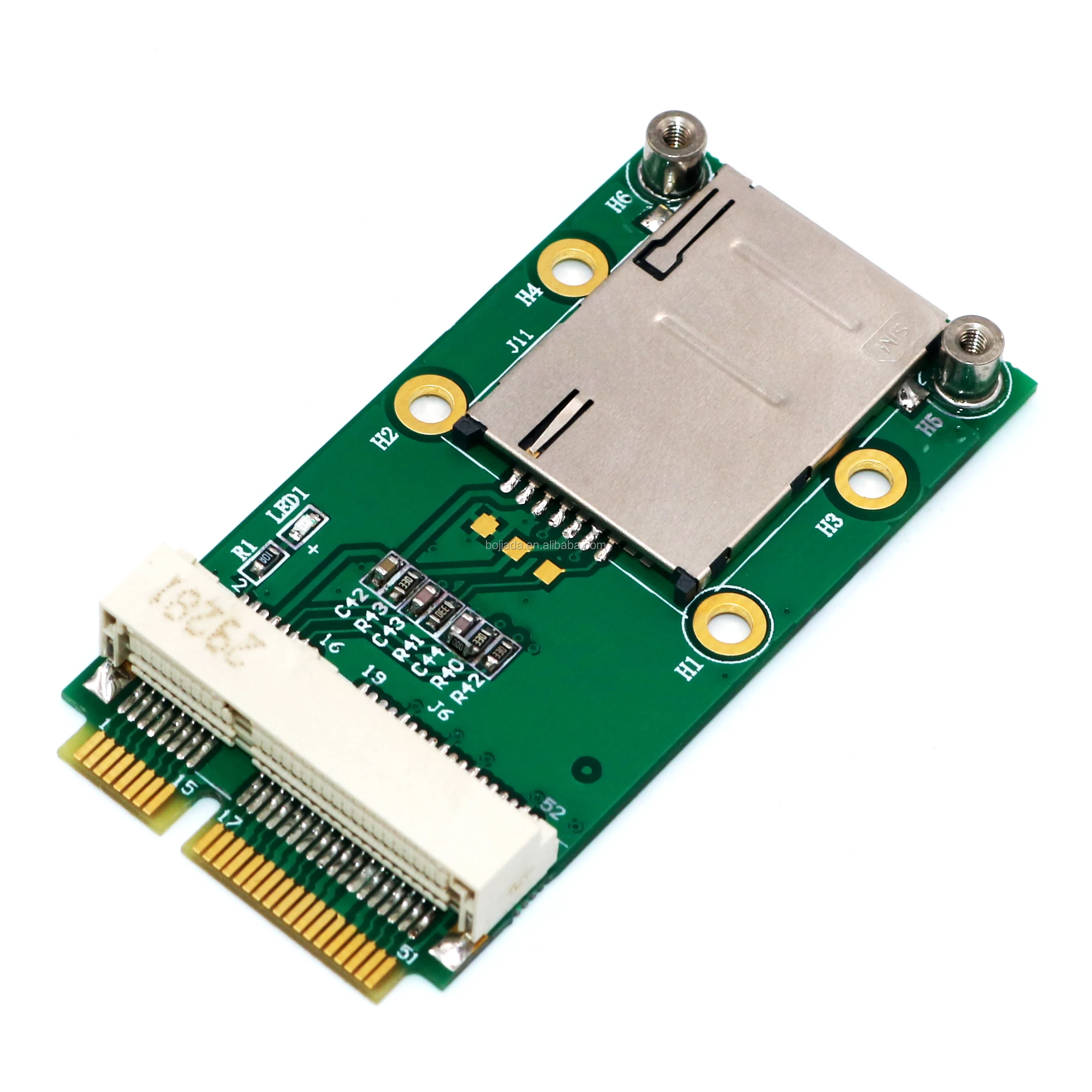 Mini Pci E 52pin To Mpcie Wireless Module Adapter Card With Sim Slot For Gsm Wwan 3g 4g Lte 8306