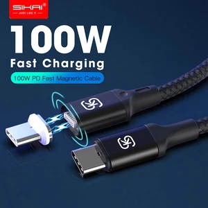 SIKAI 2019 New Arrival 6ft 5A 20V 100W PD Fast Charging Data Sync USB 3.1 Magnetic Cable Type C to C For Macbook