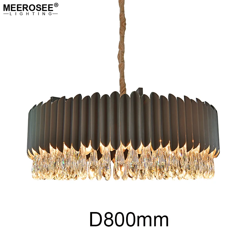 Meerosee Pendant Light Fixture  Clear Crystal Gold Hanging Lamp for Home Hotel Restaurant MD86722