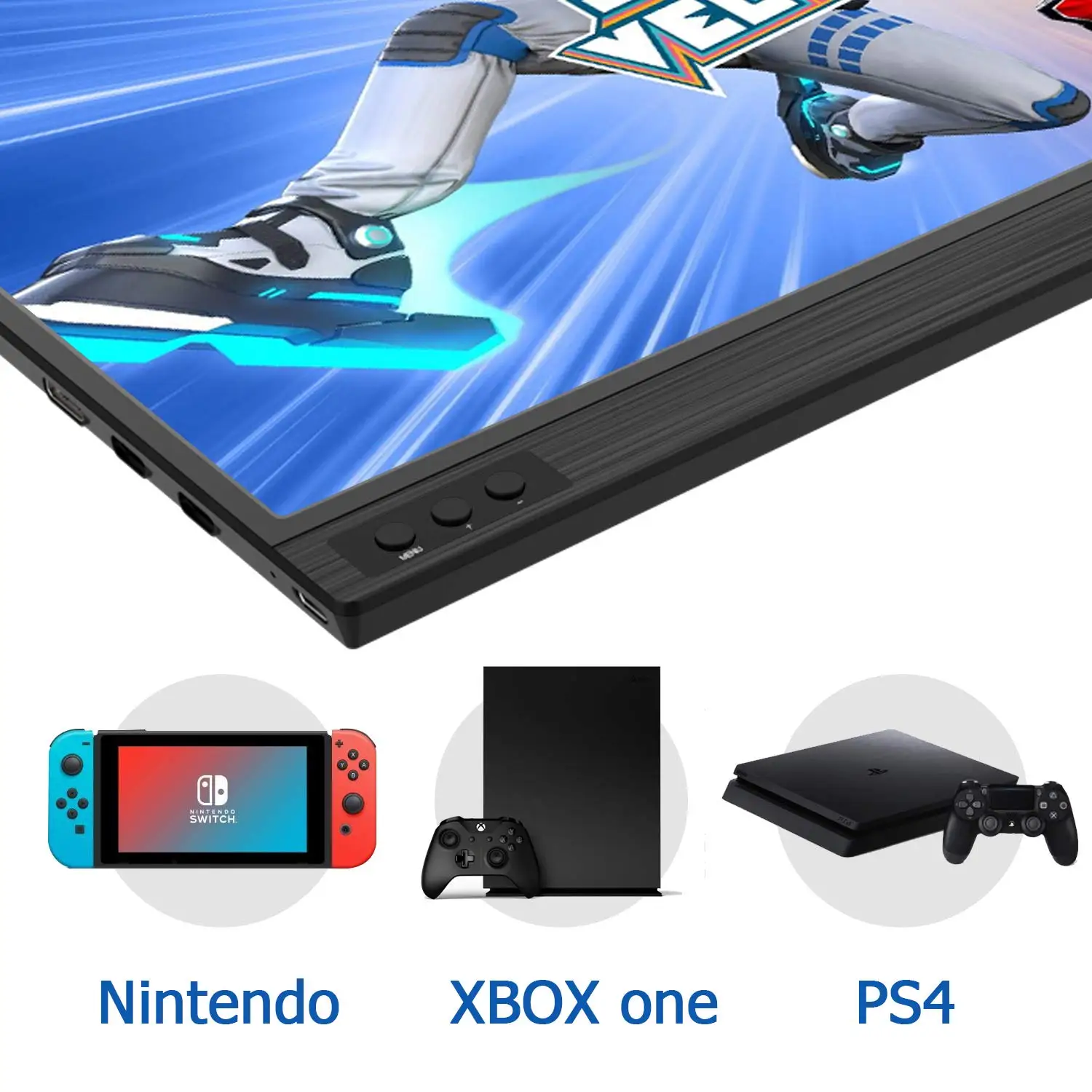 15.6 inch Portable Monitor with HD Type-C USB for Laptop PC Full HD 1920*1080P Gaming Monitor