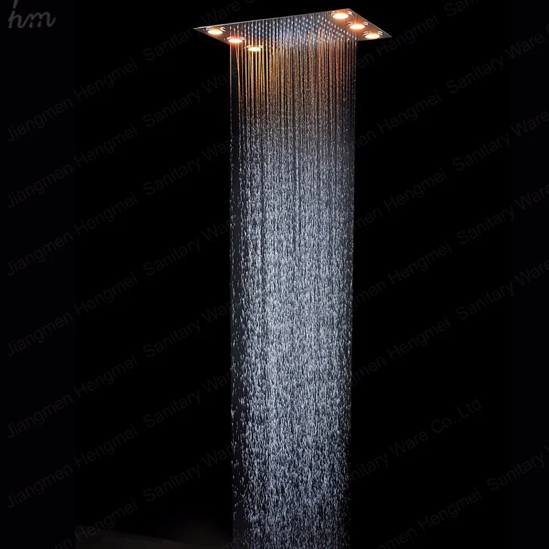 Modern Led Ceiling Mounted Shower Panel 304 Stainless Steel Remote