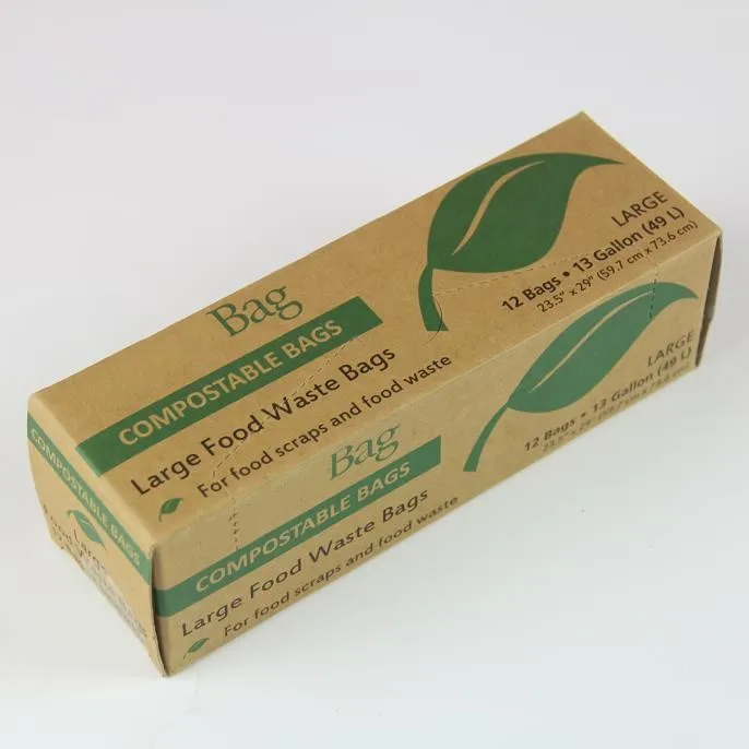 
PLA Corn Based Compostable Bags Bioplastic 100% Biodegradable Plastic Trash Bags Garbage Waste Bags 