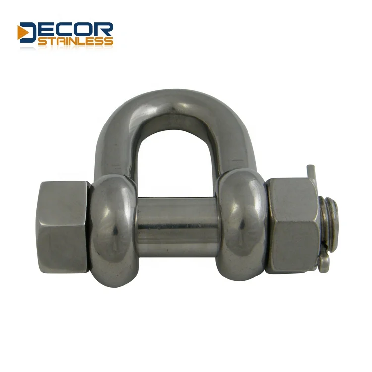 
stainless steel bow shackle with safety pin 