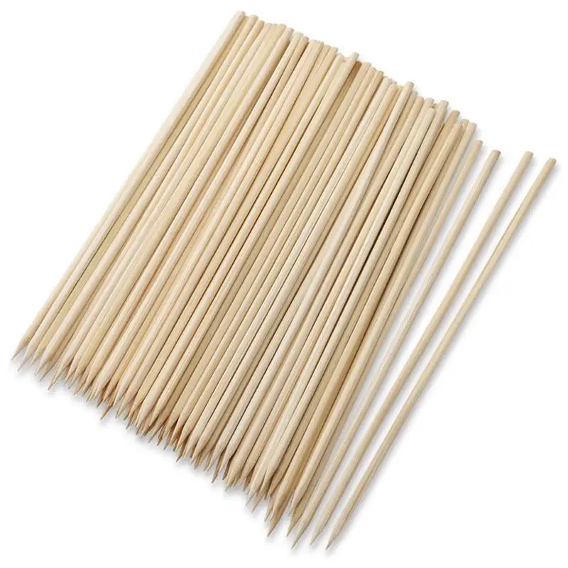 

40 45 50 60 cm Wooden Barbecue Sticks Custom Logo Knot Kabob Bbq food Bamboo skewer, Natural yellow bamboo