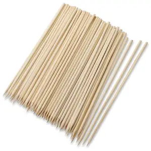 Image of 40 45 50 60 cm Wooden Barbecue Sticks Custom Logo Knot Kabob Bbq food Bamboo skewer