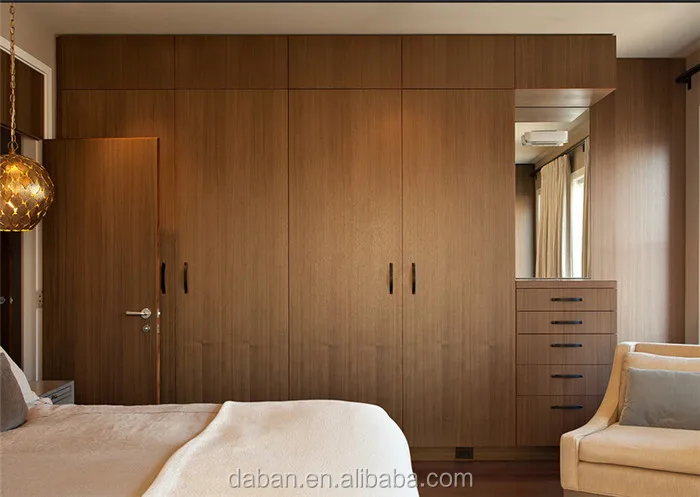 Melanine Panel Bedroom Furniture Rustic Laminated Wardrobe Doors