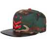 Fashion camouflage Custom Hat digital camo flat bill 3d embroidered snapback Cap hat with leather brim