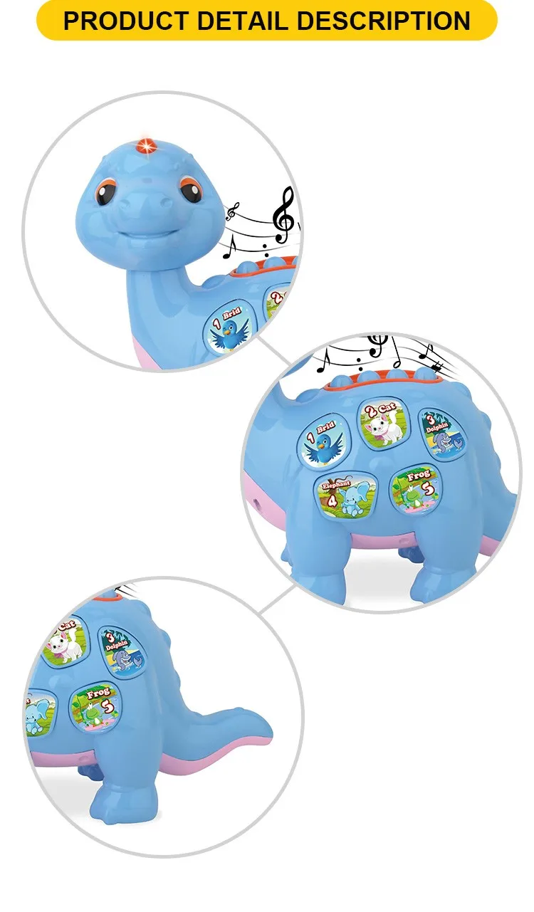 Penjualan Yang Baik 27 Cm Warna Biru Musik Kartun Hewan Dinosaurus