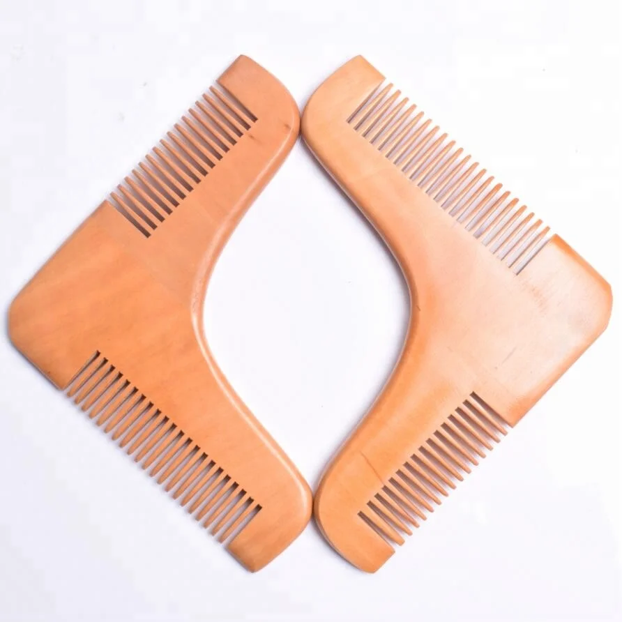 

2018 Amazon Best Sell Men's Beard Shaper Template Hair Comb Wood Comb, Customised