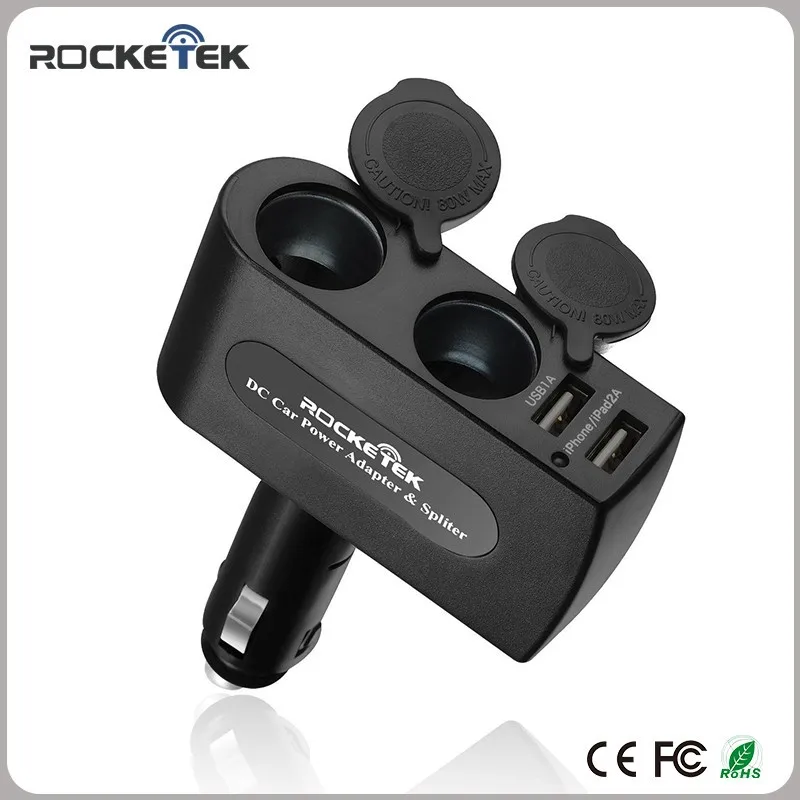 Rocketek 50w 5ports Usb Car Charger Adapter Featuring 4 Smart Charge