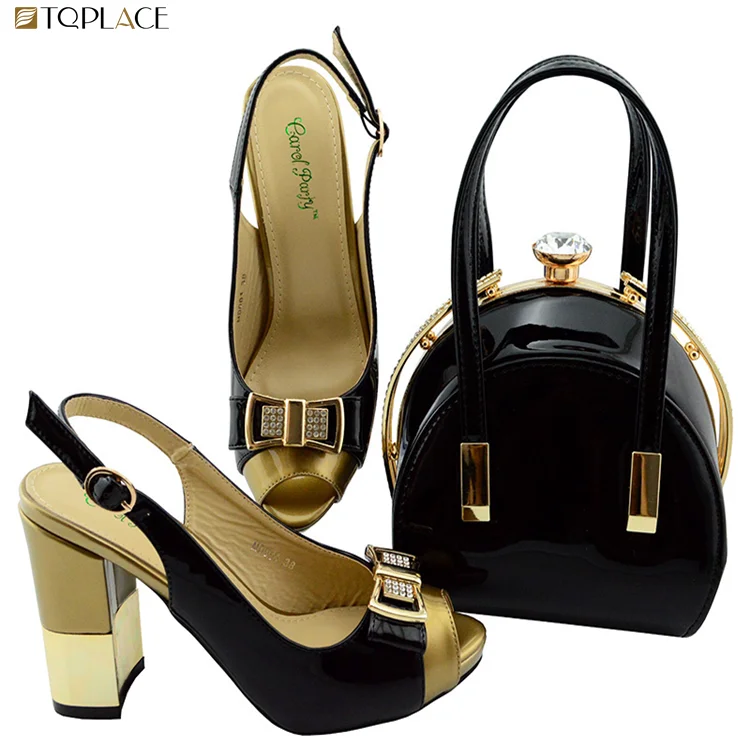 black and cream shoes with matching bag