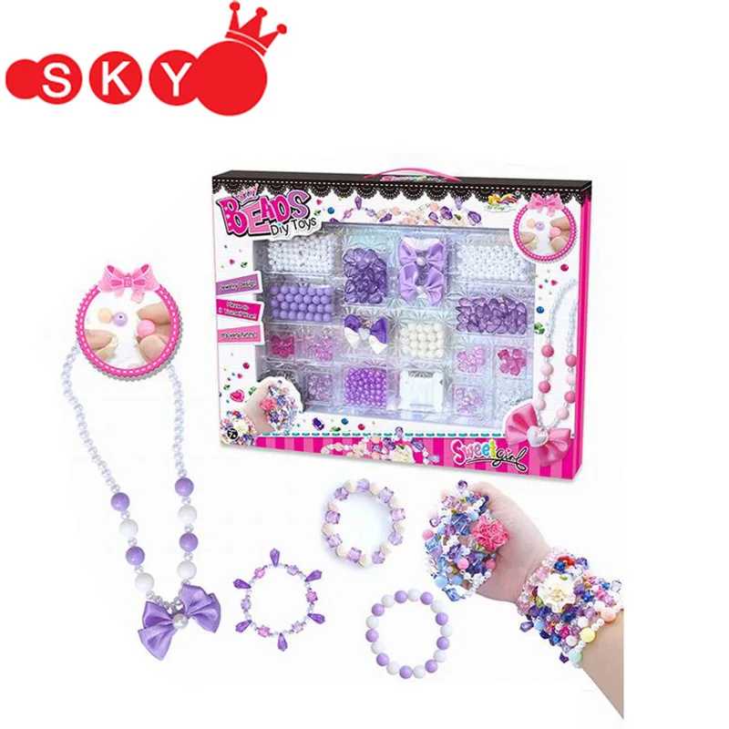 Kids Cheap Funny Toy Jewelry,Diy Plastic Bead Threading Toys For Little ...
