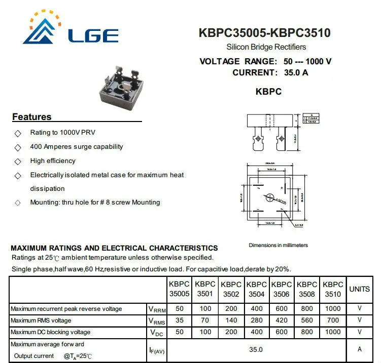 Схема подключения kbpc5010