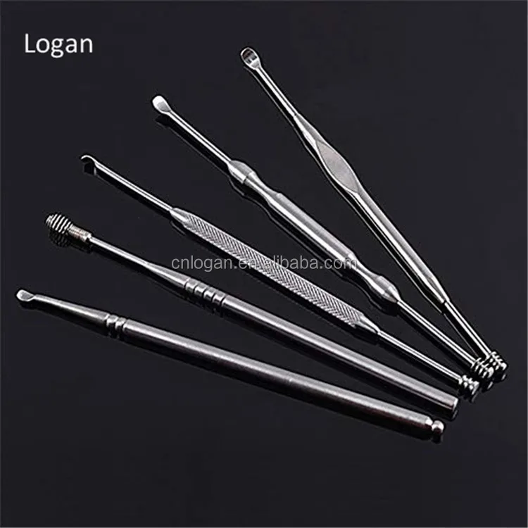 High Quality Stainless Steel Ear Cleaning Tools Kit 6 In 1 Earwax