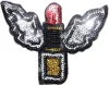 Red Lipstick Angel Wings Shine Sequin Shine Shiny Patch Sew Iron on Embroidered Applique