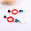 korean New design fashion party gifts jewelry Wholesale High quality colorful crystal rhinestone chandelier earrings 024