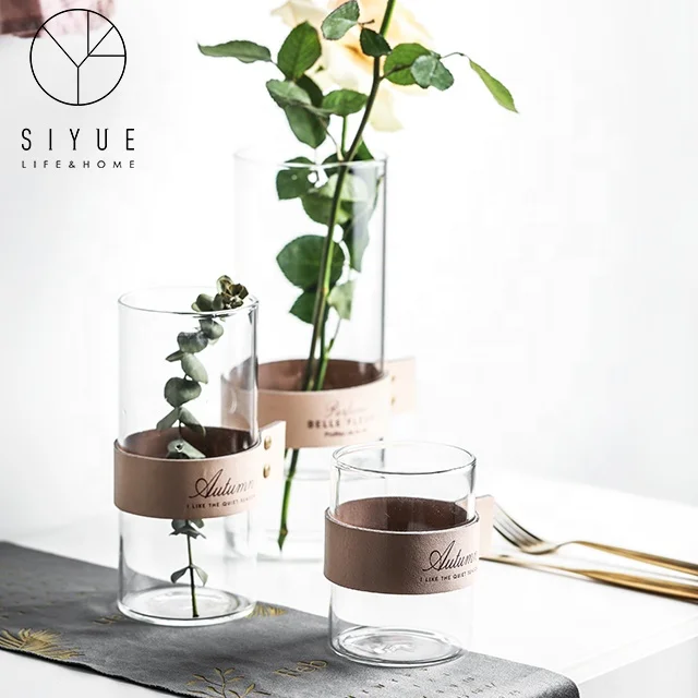 

Handblown As Gift Decorative Flower Vases With Rope Tall Glass 1002
