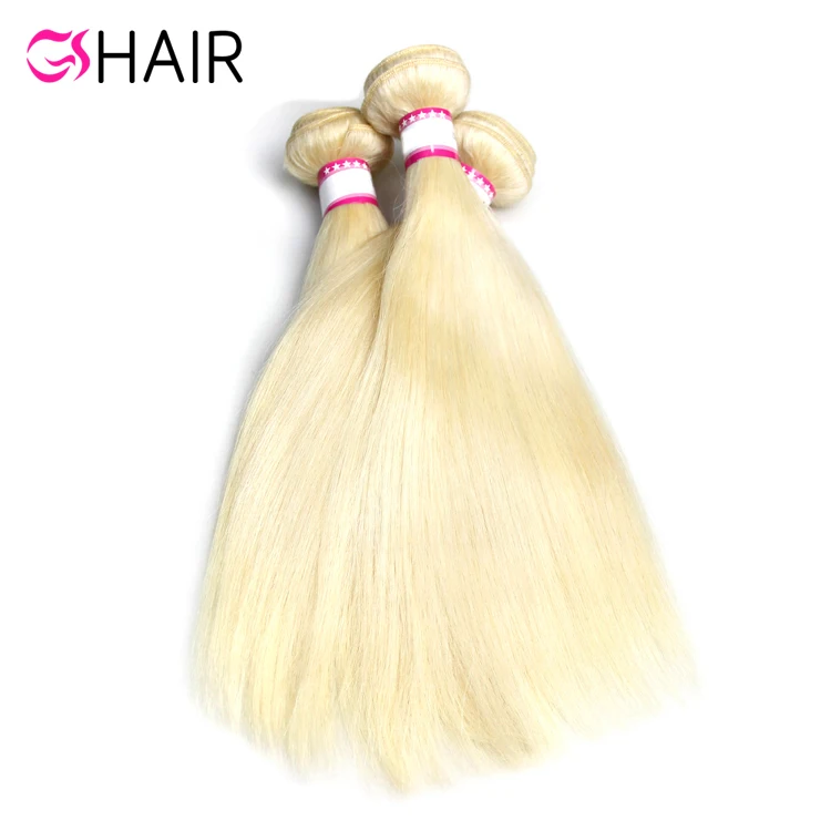 

GS Wholesale hair bundle , thick 7A 8A 9A 10A virgin human hair color 613 blonde Raw Indian bundle hair, #613 blonde hair weave