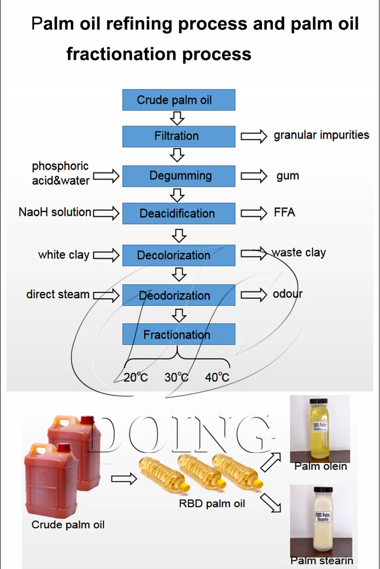 palm oil refinery and fractionation process