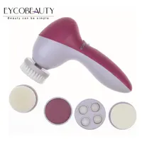 

Skin Care Beauty Massage Silicone Electric Multifunctional Cleanser Facial Brush Set 2019 5in1 Facial Cleansing Brush