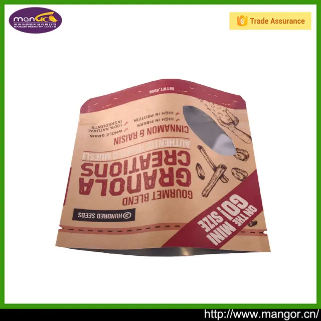 Dried Nuts Packaging Matte Finish Cheap Waterproof Stand Up Kraft Paper Bag For Food