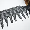 Garment decorative gold embroidery polyester double scalloped lace trimming on sale