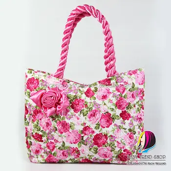 Handbags Vintage Fl Tote Bags With Front Rose Ribbon And Handbags Vintage Fl Tote Bags With Front Rose Ribbon And Twisted Fabric Handle Cloth