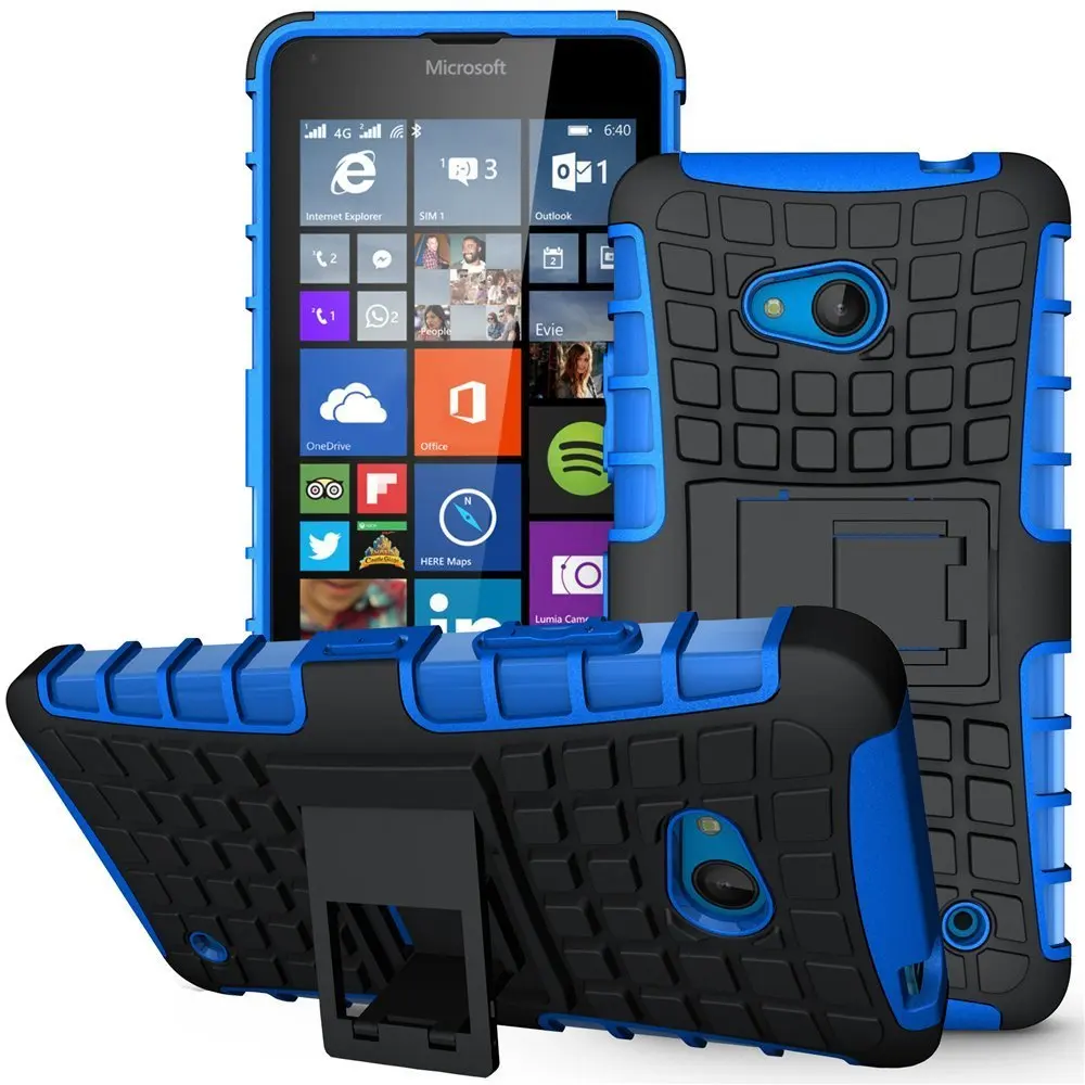 Lumia 640 Case,Nokia 640 Case, Sophmy Hybrid Dual Layer Armor Protective Case Cover with kickstand for Microsoft Lumia 640 (blue)
