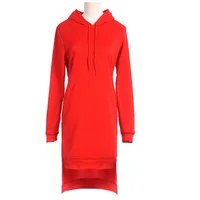 

Women's Causal Hoodie Maxi Dress Solid Pullover Loose Sweater Hoodie Tops Sweatshirt Long Tops Dresses