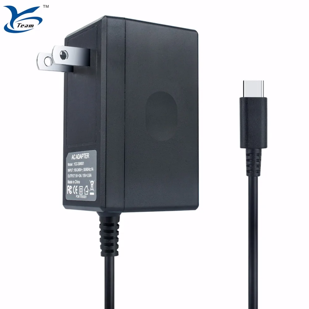 Power supply ac adapter for nintendo switch with 1.5 meters cable type c cable support tv mode