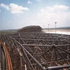 Customized plant space frame welded steel node used for grid structure roofing frame