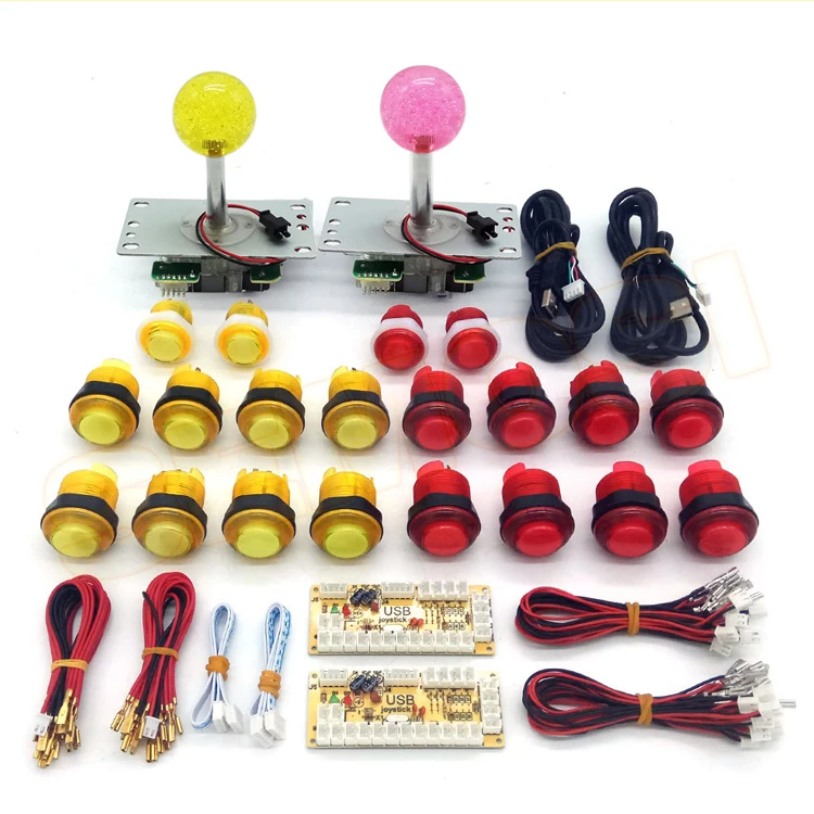 

Jamma arcade game machine DIY parts set led push buttons blue kits sanwa joysticks, Black/red/blue ect.
