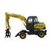 Wheel Hydraulic Sugar Cane Loader Timber Excavator With Grab