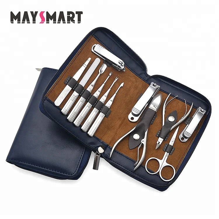 

2018 High Quality New 12pcs Mens nail clipper toolsManicure Set, Black manicure set
