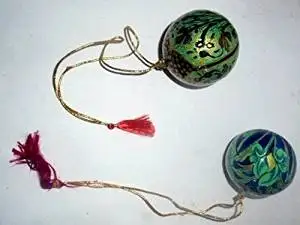 Artcollectibles India 2 Rare Vintage Handpainted Balls Kashmiri Ornaments Decor Home Decor Gift India