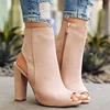 2019 New European and American fashion high-heeled fish mouth boots large size high heels women shoes FNX2002