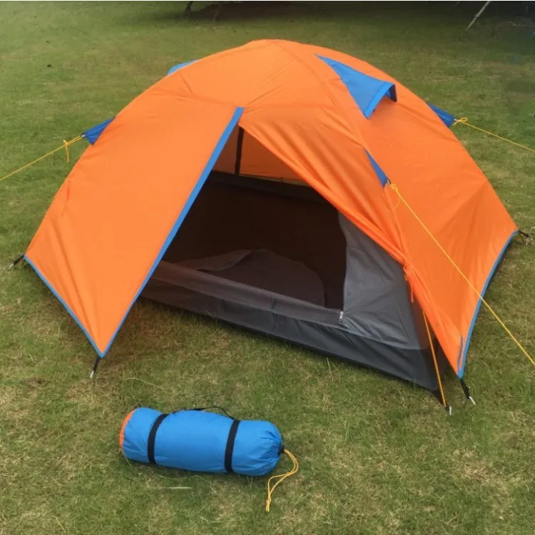 

Outdoor waterproof luxury family aluminum pole camping tent 3 4 person tents, Blue/orange/red/green