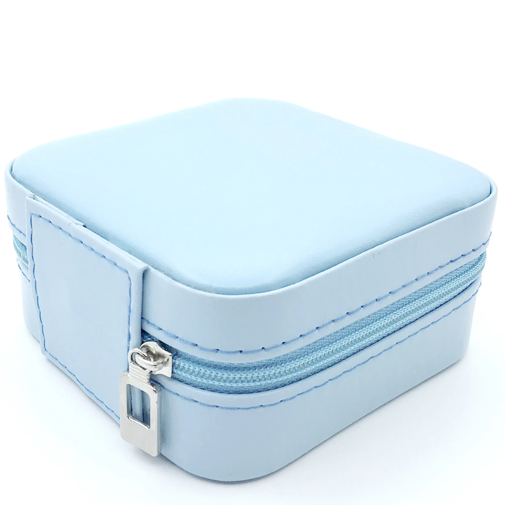 
PU Leather Travel Jewelry Box for lady Organizer Display Storage Case for Rings Earrings Necklace Zipper Closure 