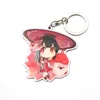 Zhongshan Custom 2d Printing Silicone Acrylic Plastic Metal Titanium Cartoon Character Bracelet Keychains Key Ring With Logo