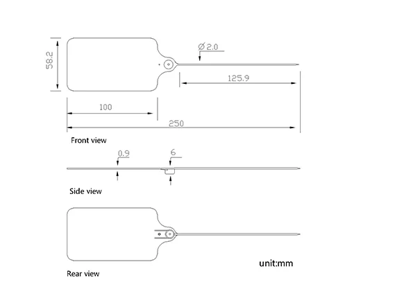 MA - PS 6003 High Security Airline Catering Baggage tamper proof Plastic Seals