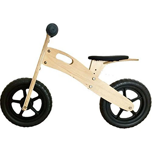

12" inch wooden natural color Mini wood kids balance bike, Green,yellow,blue
